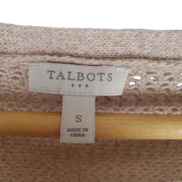 Talbots Beige Knit Sweater. Cotton Mesh Like Tunic. SM. A006 - Picture 3 of 8